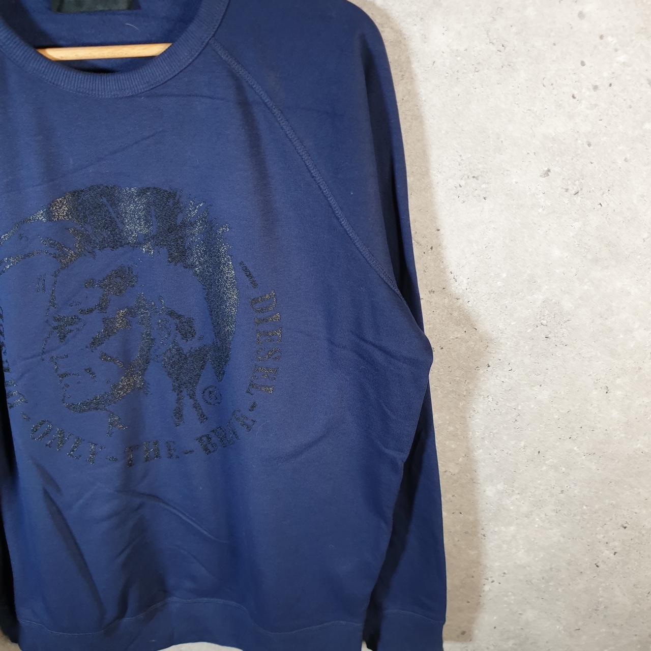 Diesel Only The Brave Graphic Sweatshirt Mens XL Navy Blue Pullover