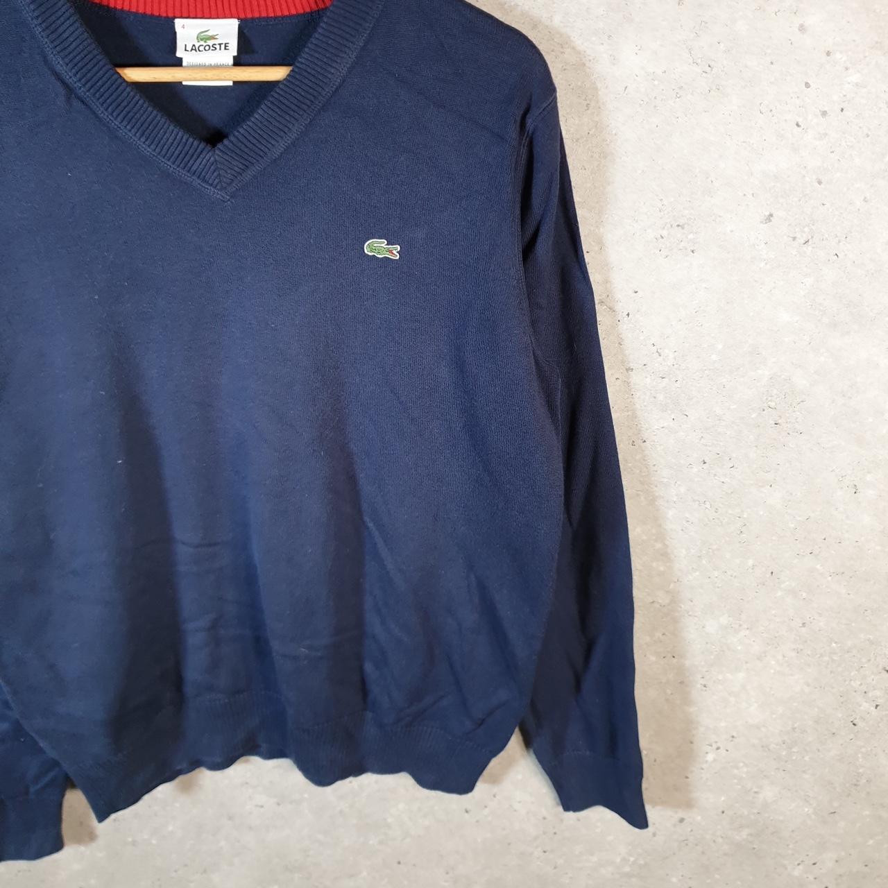 Vintage Lacoste Sweatshirt Men’s Small Navy Blue Pullover Logo Y2K Jumper Logo Casual