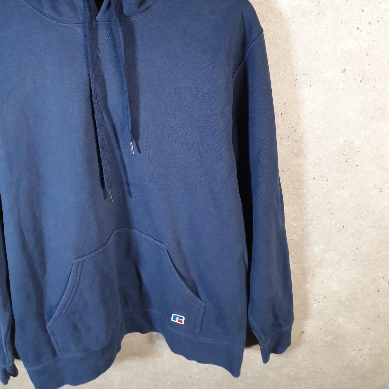 Vintage Russell Athletic Blank Hoodie Men’s Large Navy Full Zip Baggy
