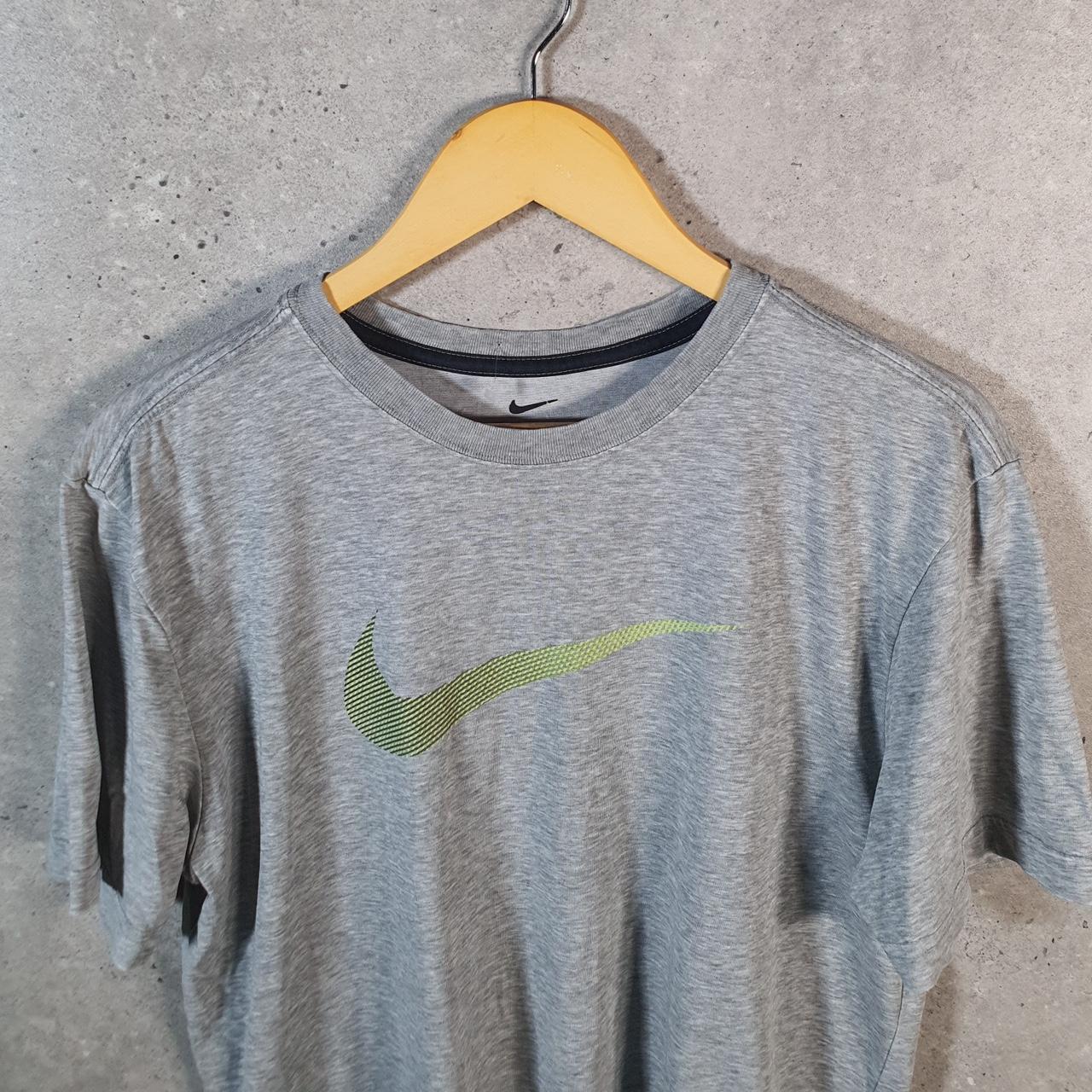 Vintage Nike Dri Fit Running T Shirt Shirt Men’s Medium Grey Logo Swoosh Athletic C9717