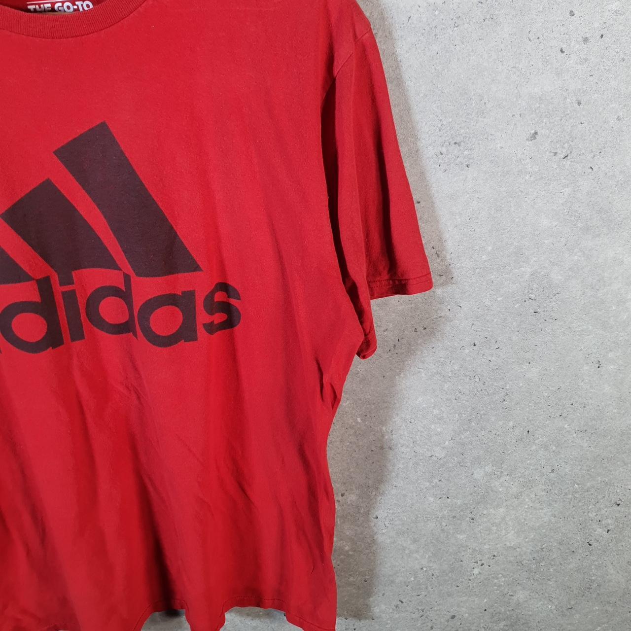 Vintage Adidas Go To Tee T Shirt Men’s Large Red Three Stripes Logo