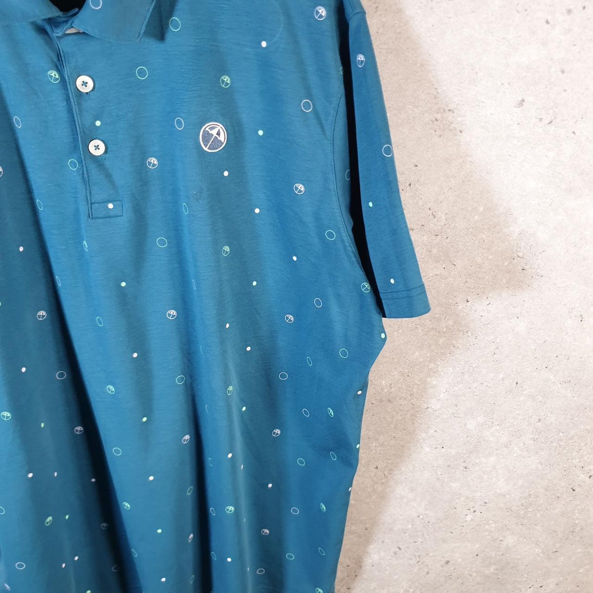Vintage Puma Arnold Palmer Umbrella Golf Polo Shirt Men’s 2XL Blue sports Logo Athletic