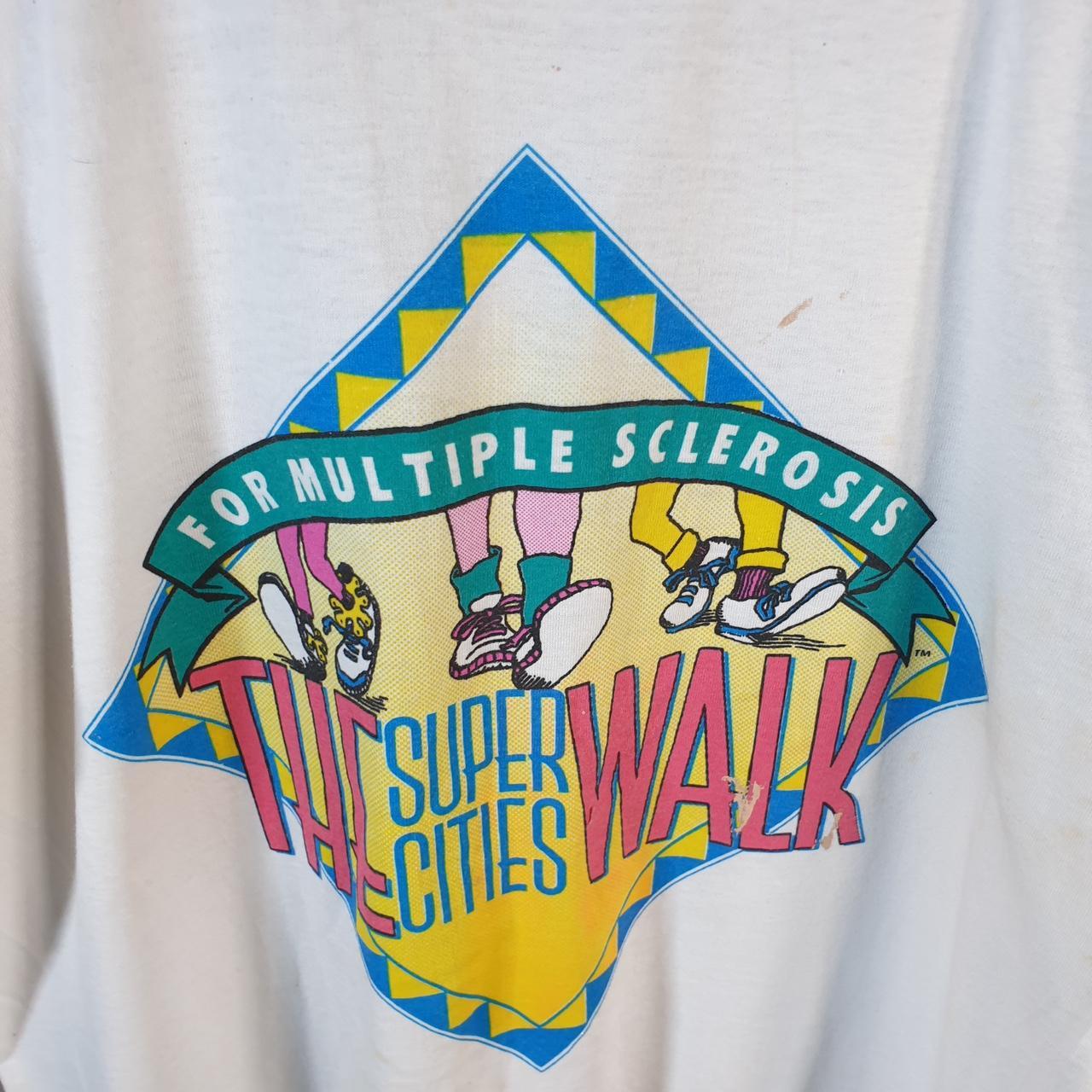 Vintage Screen Stars Kansas City Multiple Sclerosis 1989 Walk Single Stitch T Shirt Men’s Large White