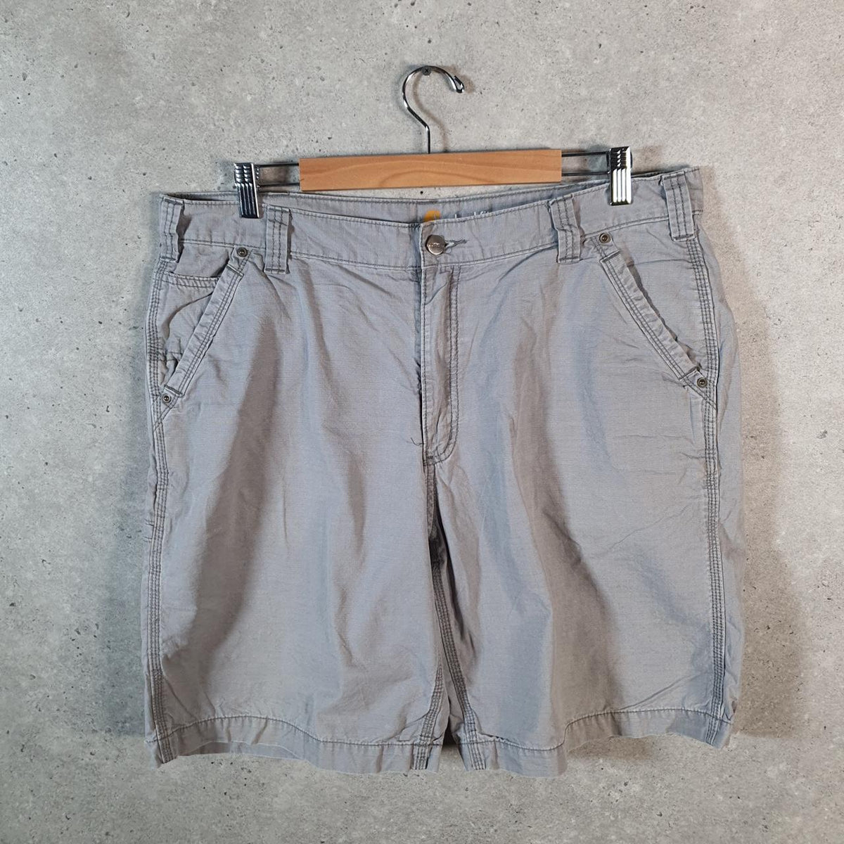 Vintage Carhartt Baggy Carpenter Shorts Jorts Cargo Men’s W38 Grey Relaxed Fit Workwear Big Fish Vintage