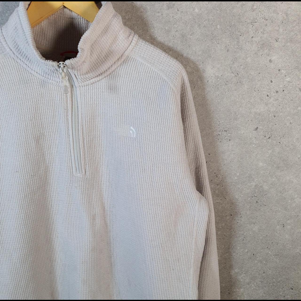 Vintage The North Face TNF Fleece Sweatshirt Mens 1/4 Zip XL White Pullover Logo