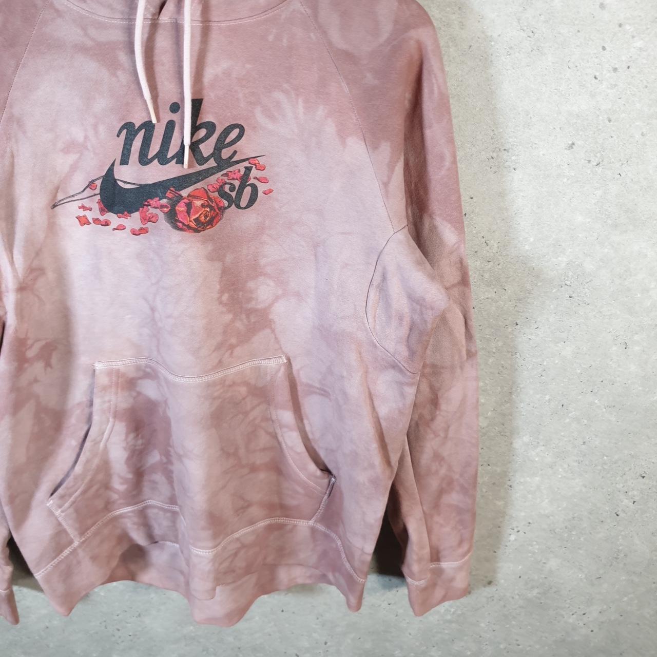 Vintage Nike SB Flowers Spellout Hoodie Womens M Pink Swoosh Y2K
