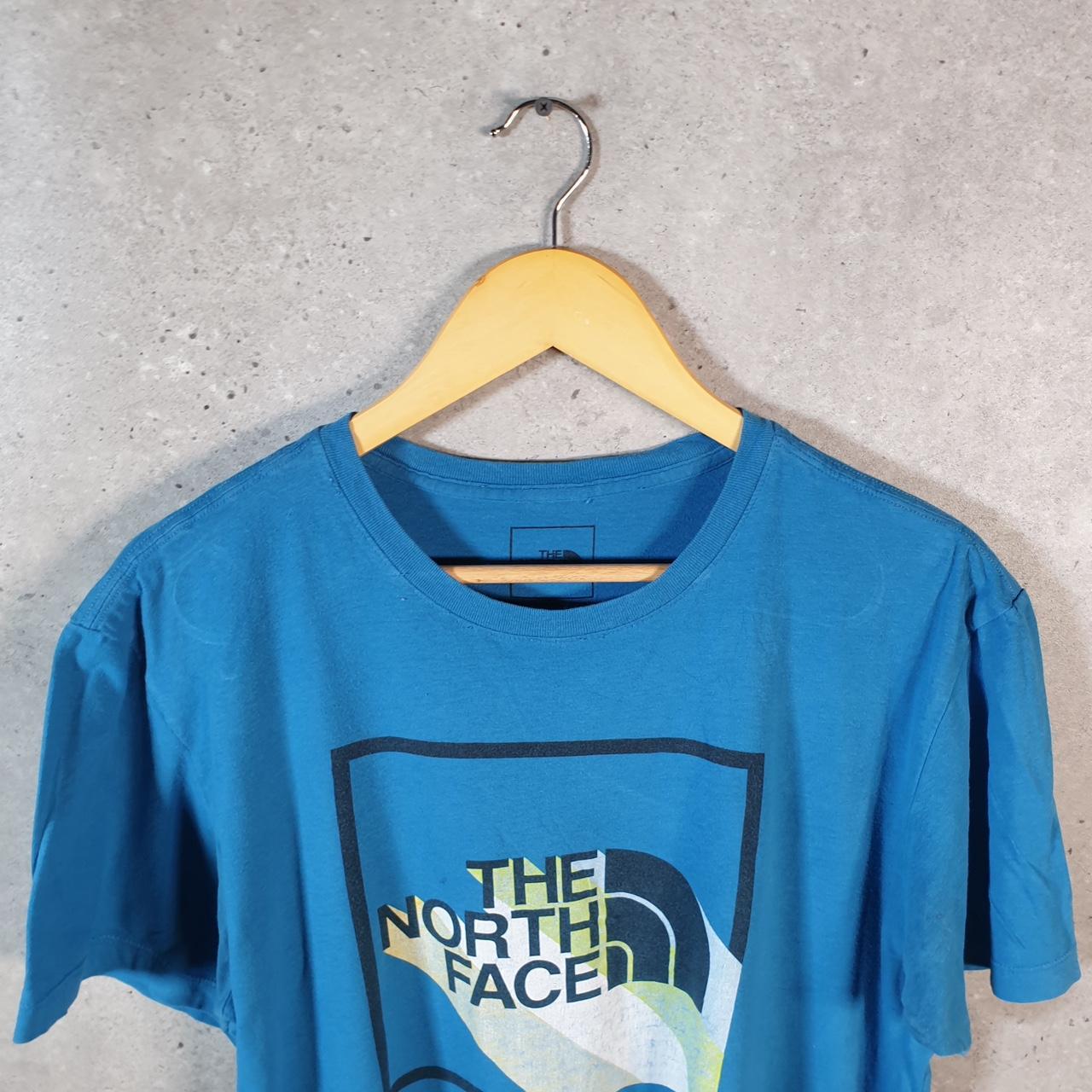 Vintage The North Face TNF Spellout T Shirt Shirt Men’s Medium Blue Logo Athletic C9601