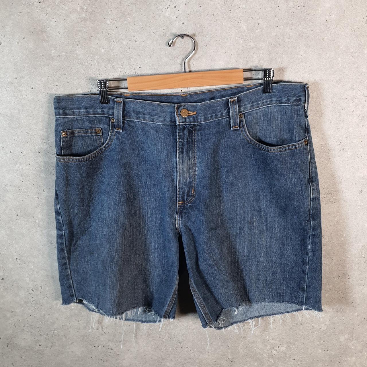 Vintage Carhartt Baggy Carpenter Shorts Jorts Cargo Men’s W38 Blue Relaxed Fit Workwear A4857