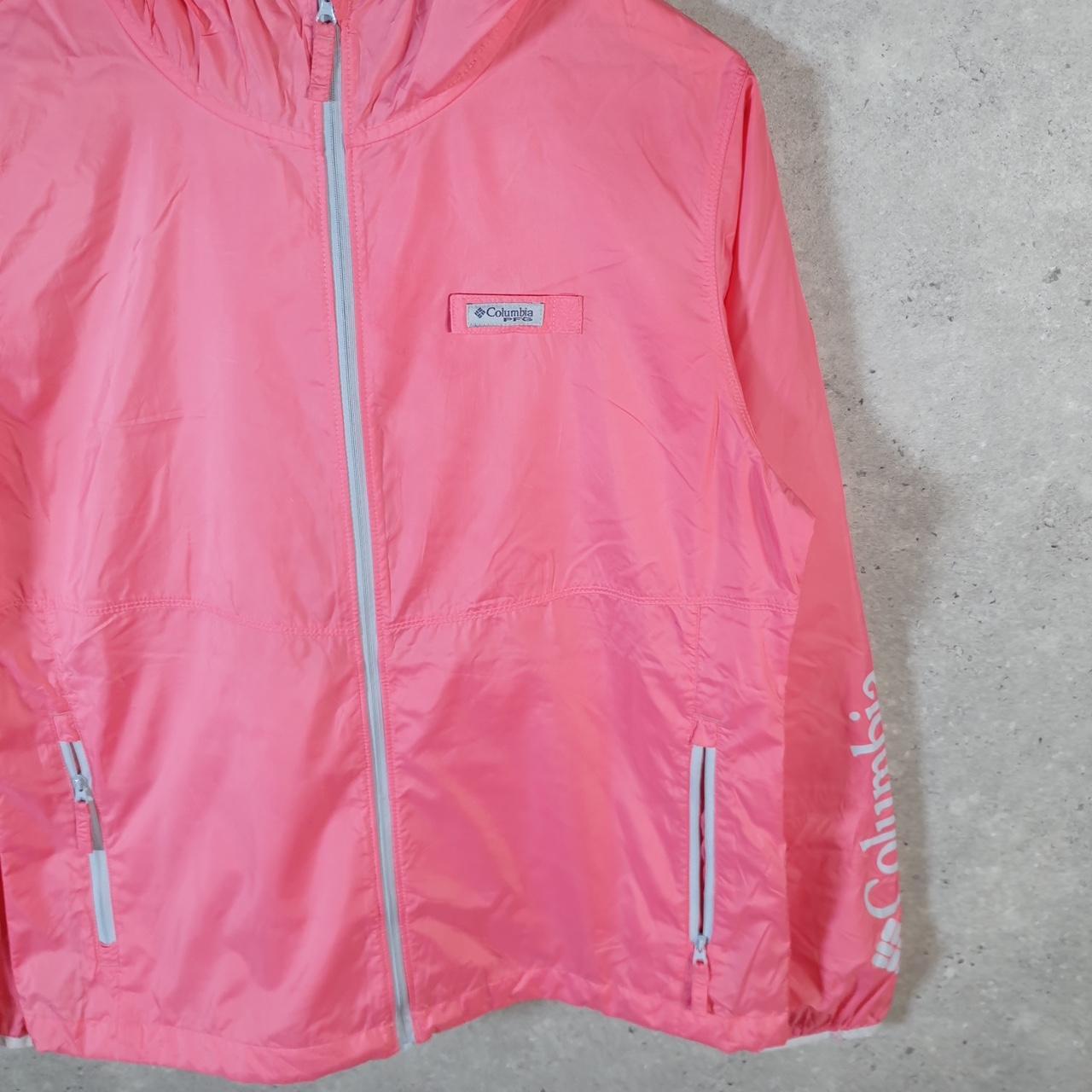 Vintage Columbia PFG Windbreaker Track Jacket Womens Medium Pink USA Athletic