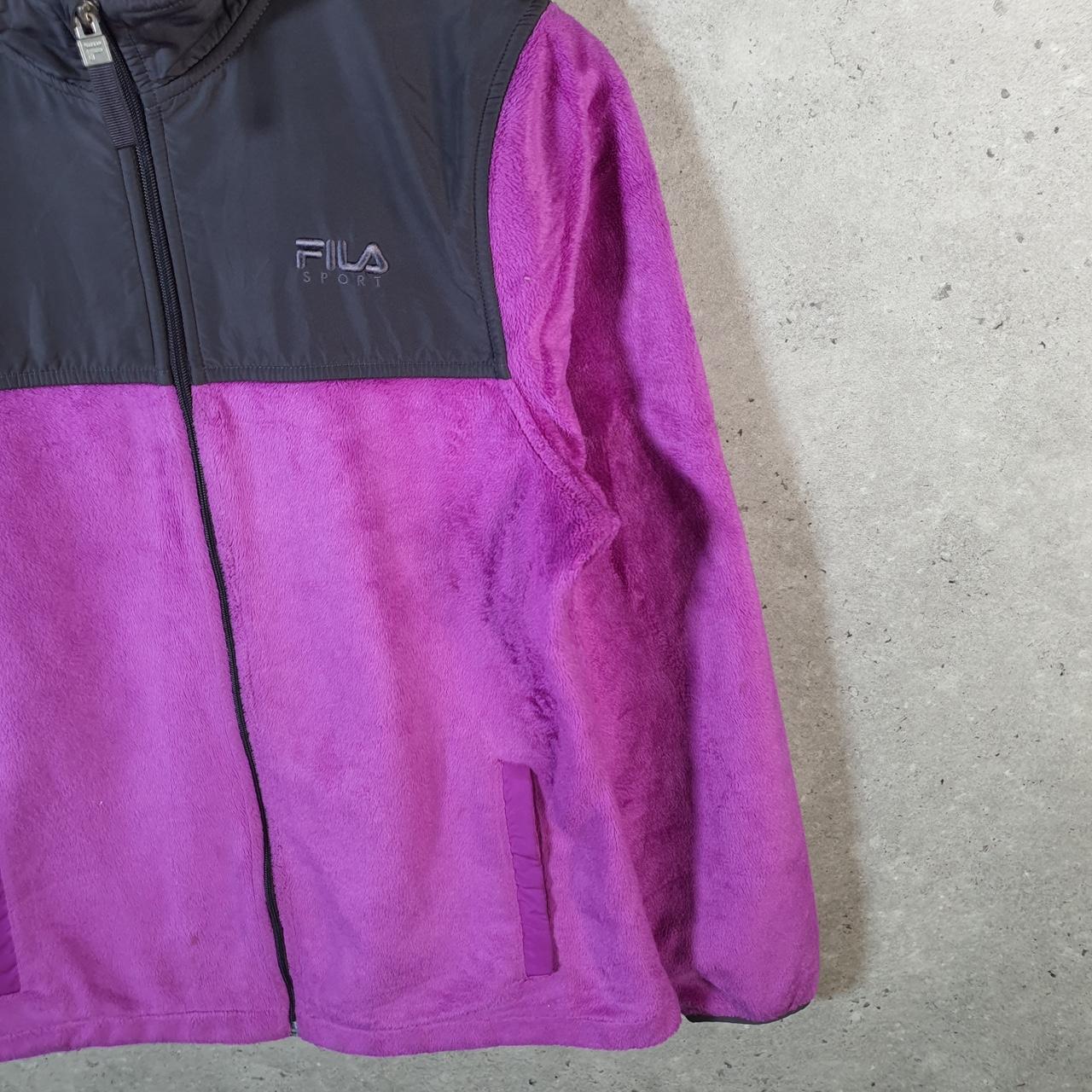 Fila Fleece Full Zip Sweatshirt Womens Small Pink Embroidered Logo