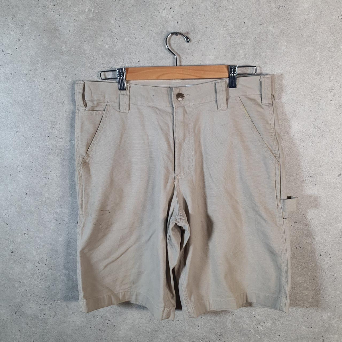 Vintage Carhartt Baggy Carpenter Shorts Jorts Cargo Men’s W34 Brown Relaxed Fit Workwear Big Fish Vintage