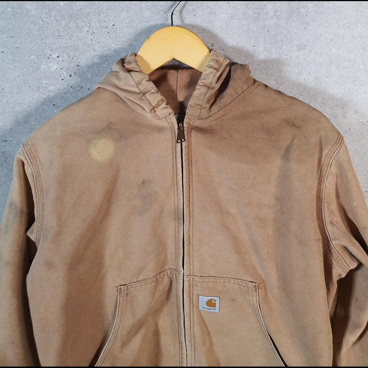 Vintage Carhartt Active Hooded Jacket Men’s XSmall Brown Workwear Canvas USA G2122