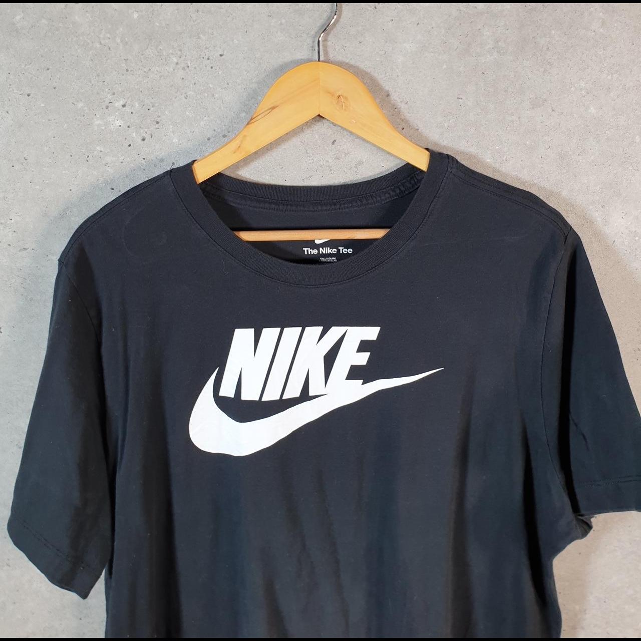 Vintage Nike T Shirt Men’s XL Black Printed Single Swoosh Logo Athletic C8255