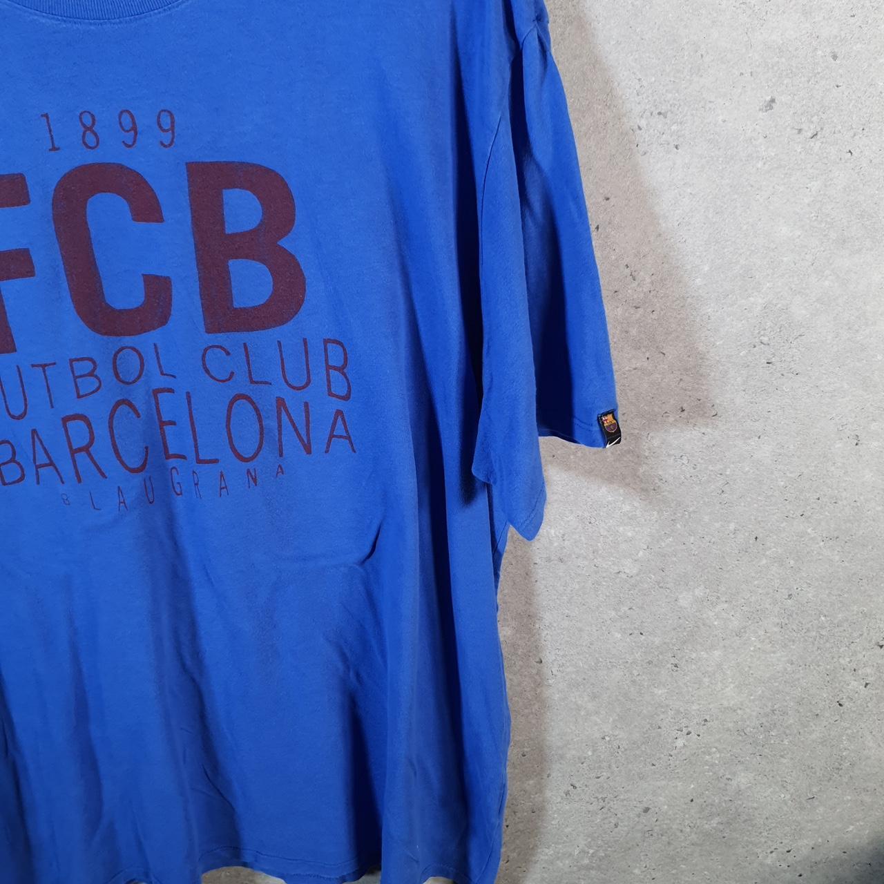 Vintage Nike FC Barcelona FCB Laugrana T Shirt Men’s 2XL Blue Logo Swoosh Athletic