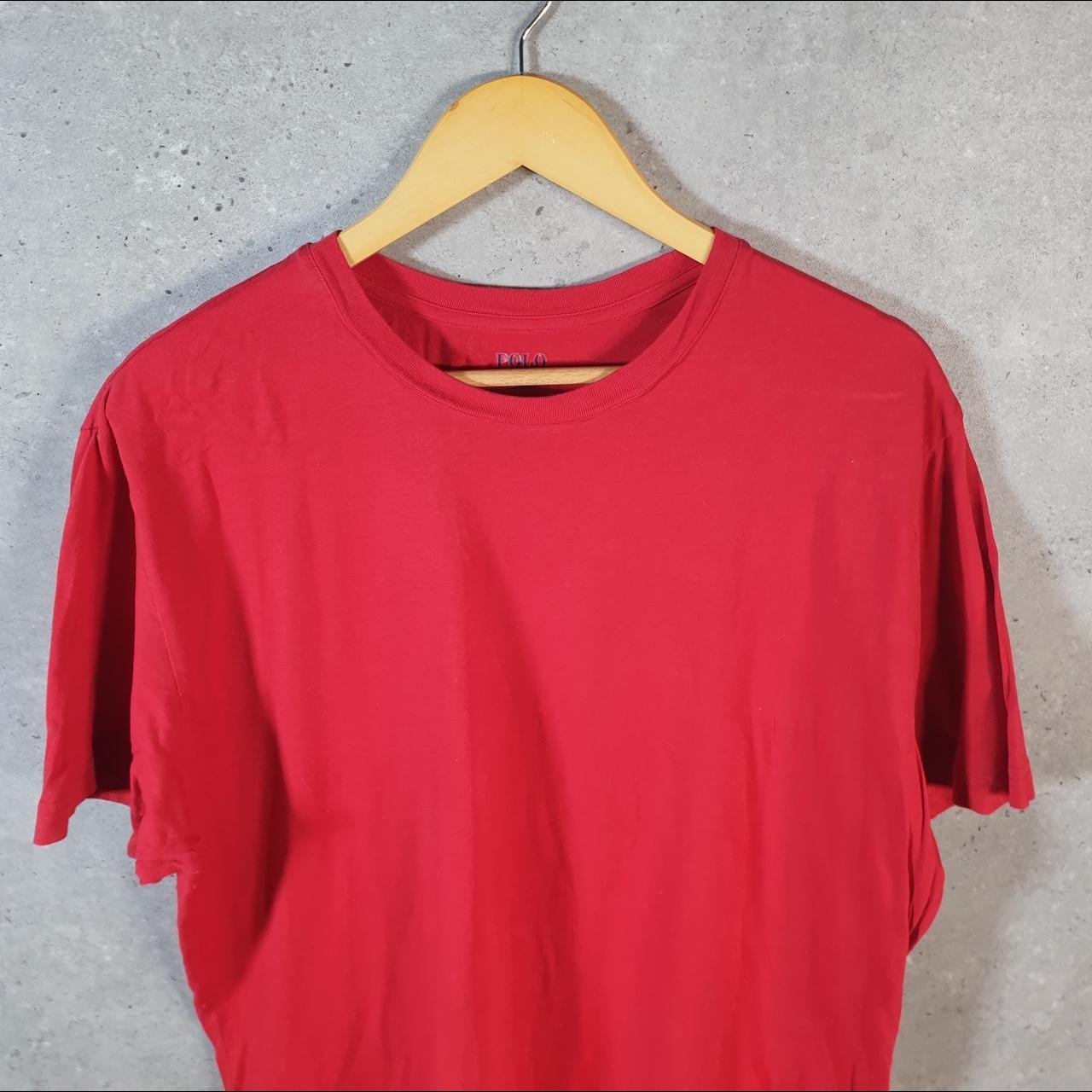 Vintage Ralph Lauren Polo T Shirt Mens Large Red Embroidered Classic Fit Pony C9055