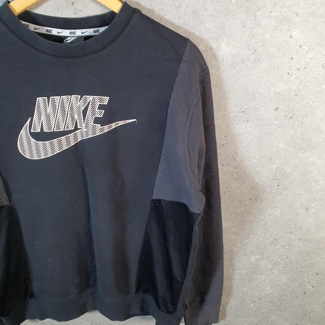 Vintage Nike Club Spellout Hoodie Men’s Medium Black Swoosh Y2K Pullover