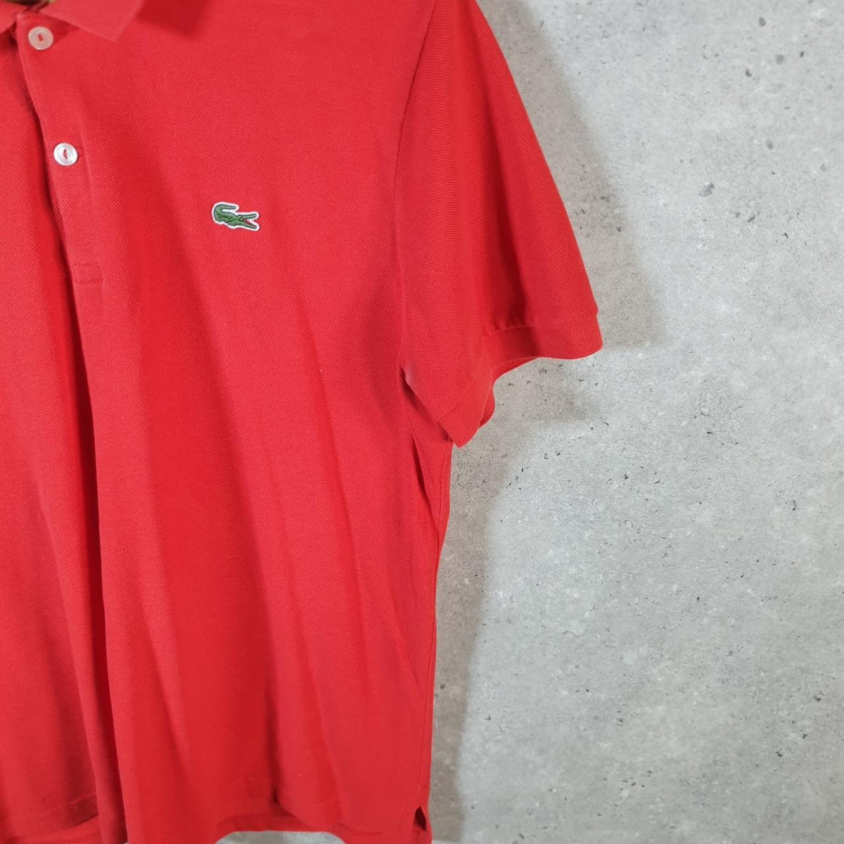 Vintage Lacoste Polo Shirt Men’s Medium Red Regular Fit Embroidered Logo