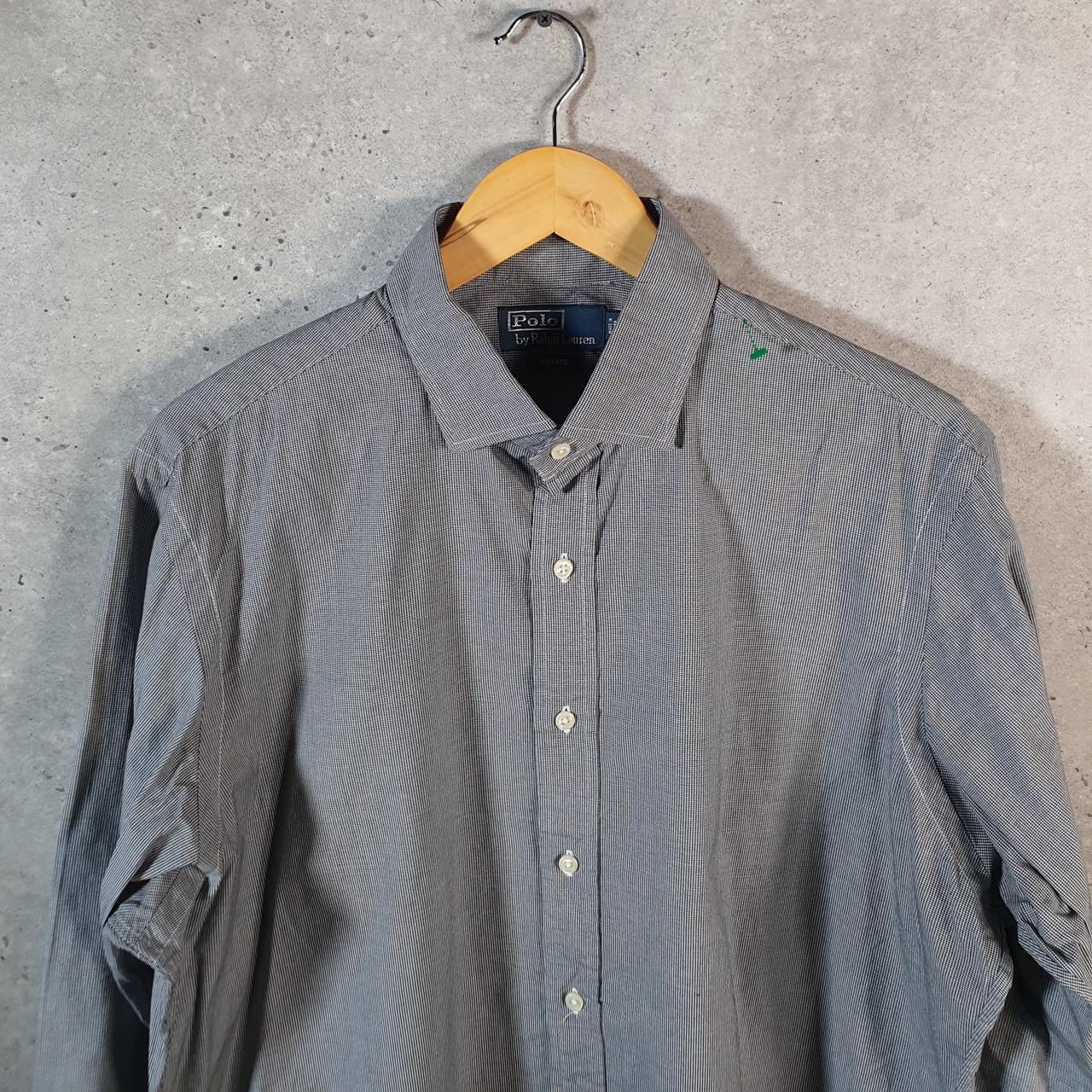 Vintage Ralph Lauren Button Down Shirt Men’s Large Grey Fish Eye Classic Cotton Pony Casual Big Fish Vintage