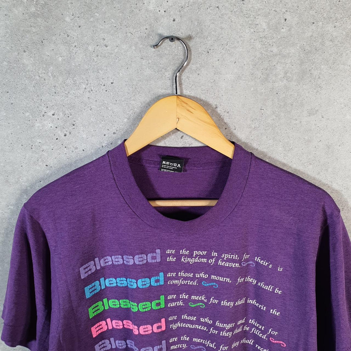 Vintage Screen Stars Best Blessed USA Single Stitch T Shirt Men’s Medium Purple Big Fish Vintage