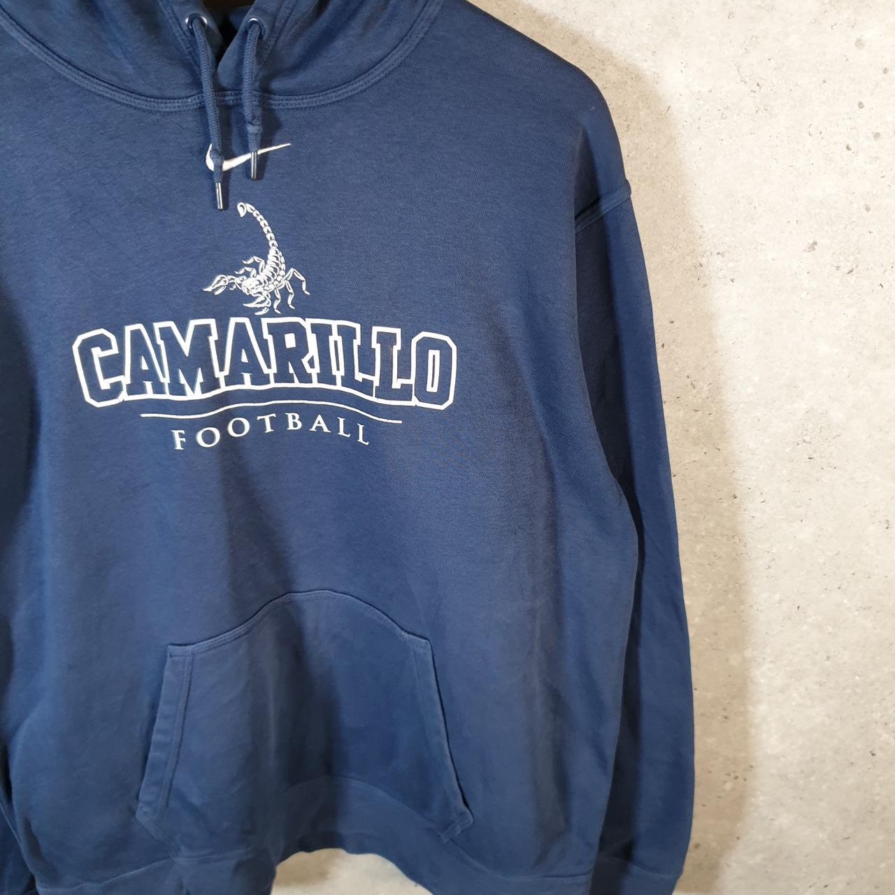Vintage Nike Centre Swoosh Camarillo Football Hoodie Men’s Large Navy Blue Swoosh