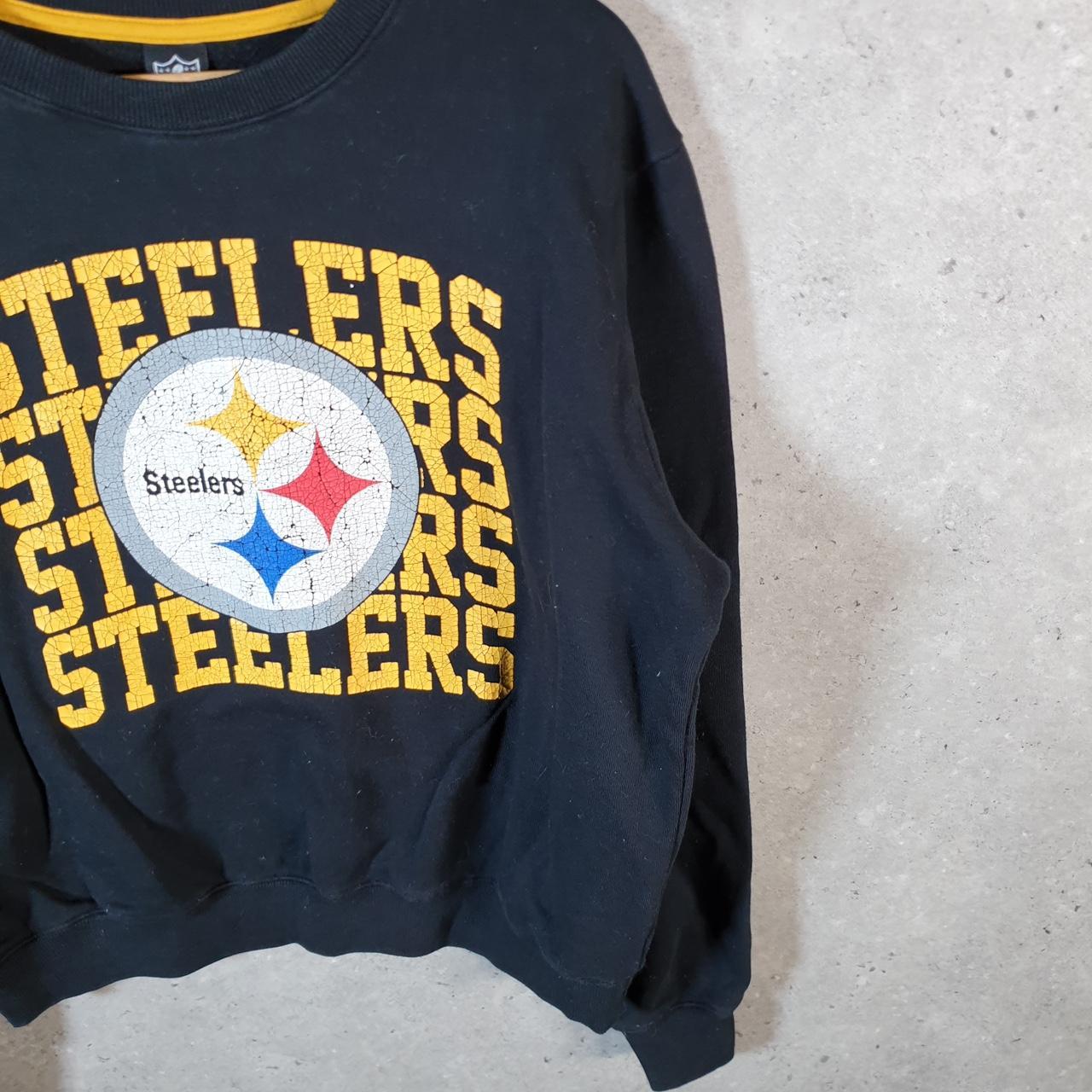 Vintage NFL Pittsburgh Steelers Sweatshirt Womens Large Black USA Pro Sport American Football
