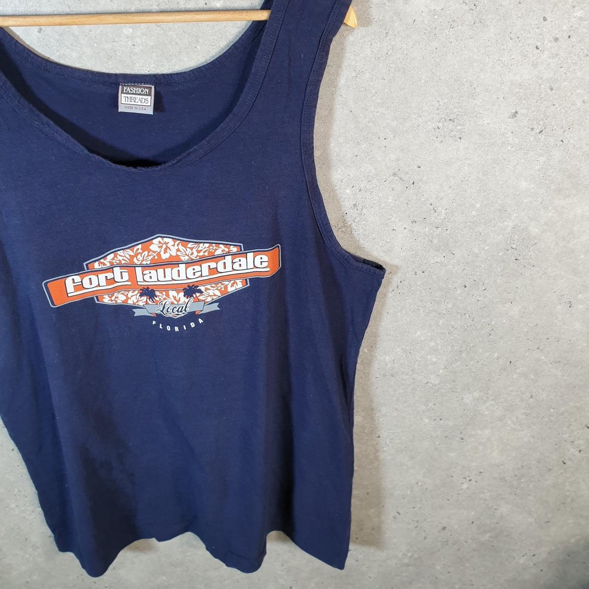 Vintage Fort Lauderdale Florida 90s USA Single Stitch Vest Men’s Small Navy Blue
