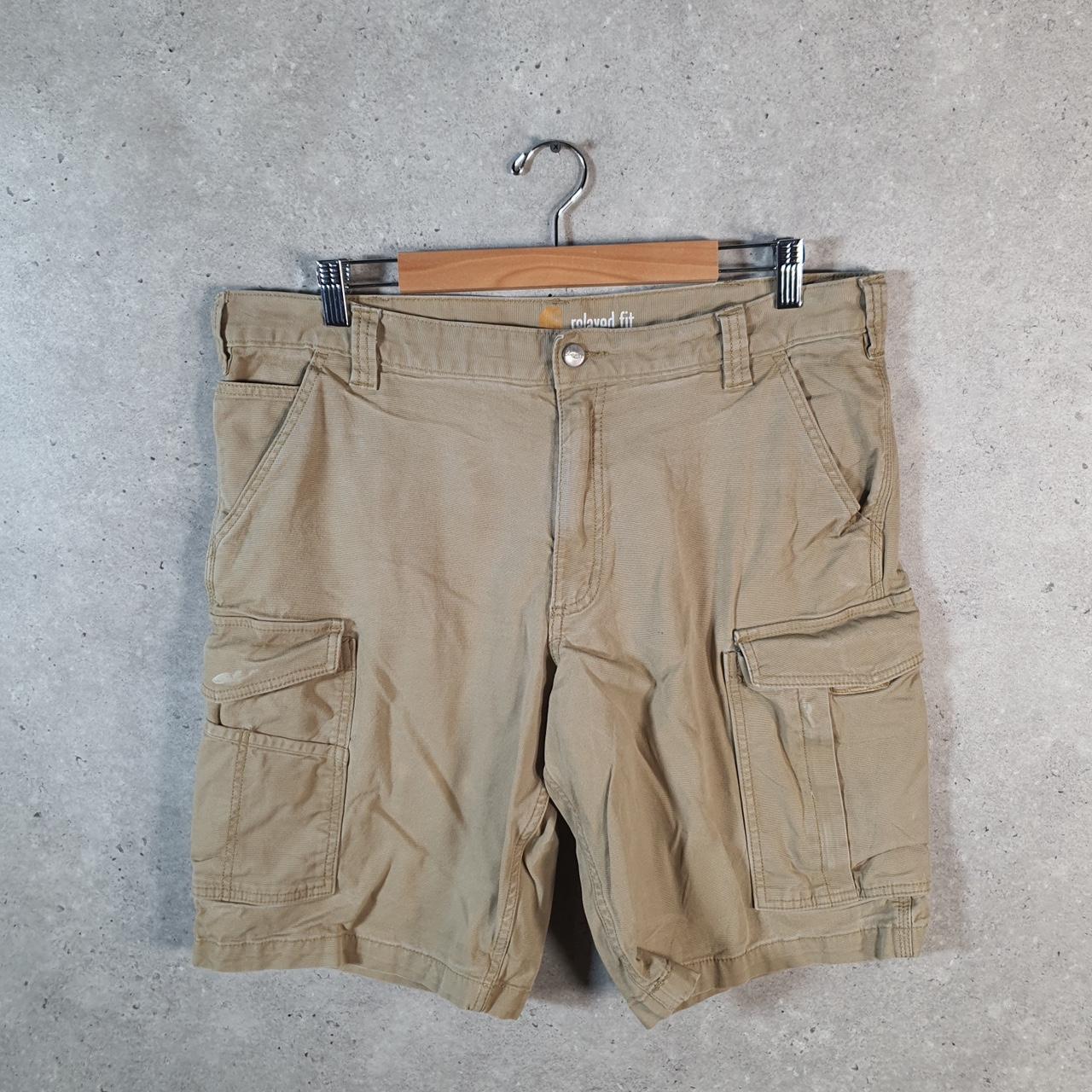 Vintage Carhartt Baggy Carpenter Shorts Jorts Cargo Men’s W38 Brown Relaxed Fit Workwear A4692