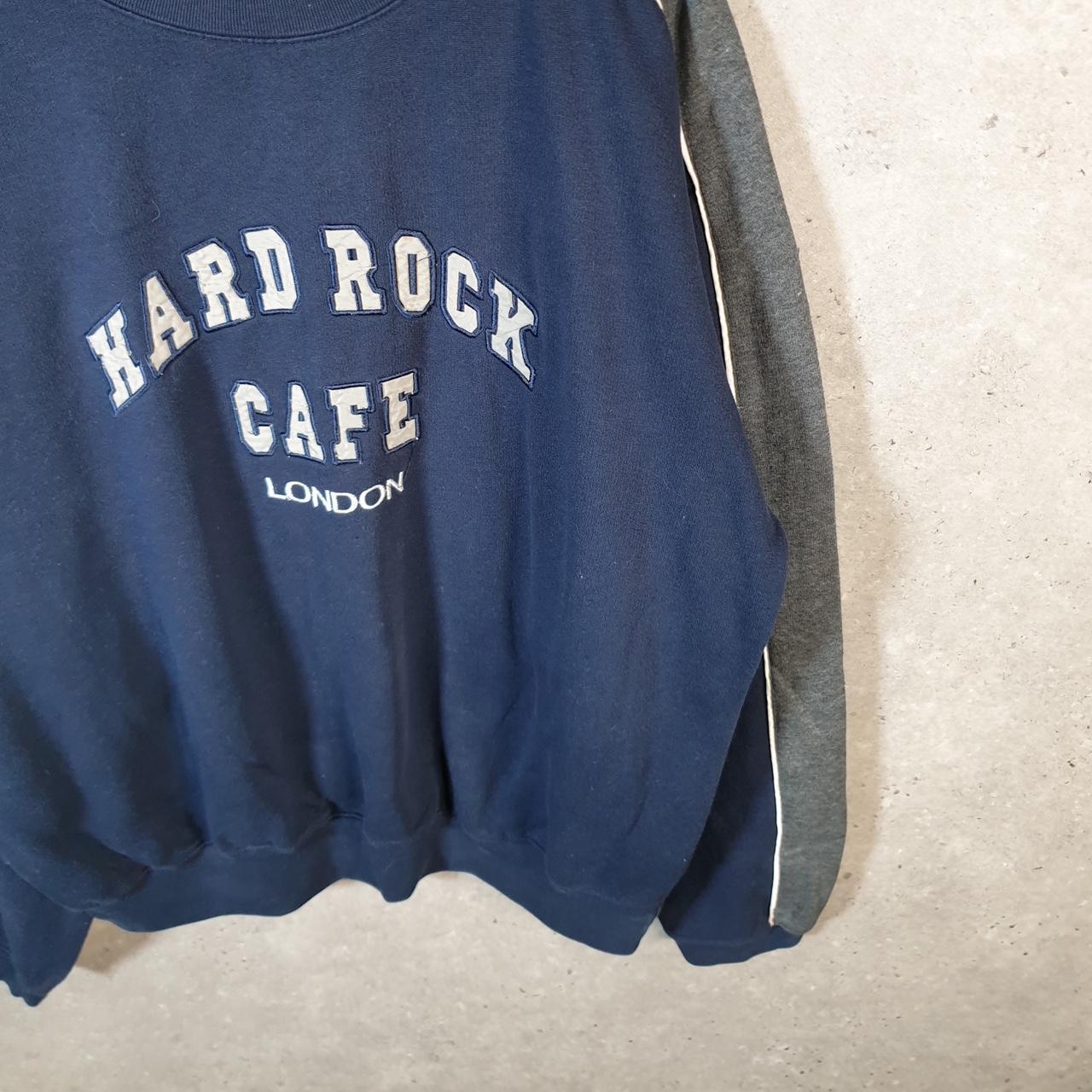 Vintage Hard Rock Cafe London Sweatshirt Mens XL Navy Blue USA Embroidered