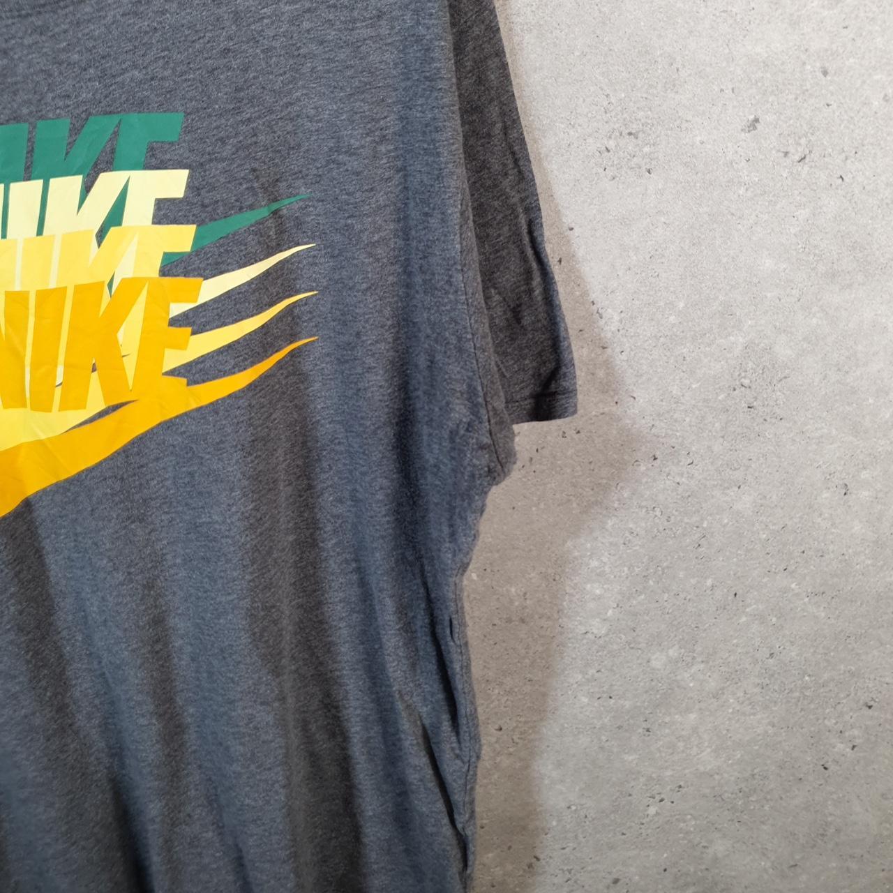 Vintage Nike Club Graphic Spellout T Shirt Men’s XL Grey Swoosh Athletic