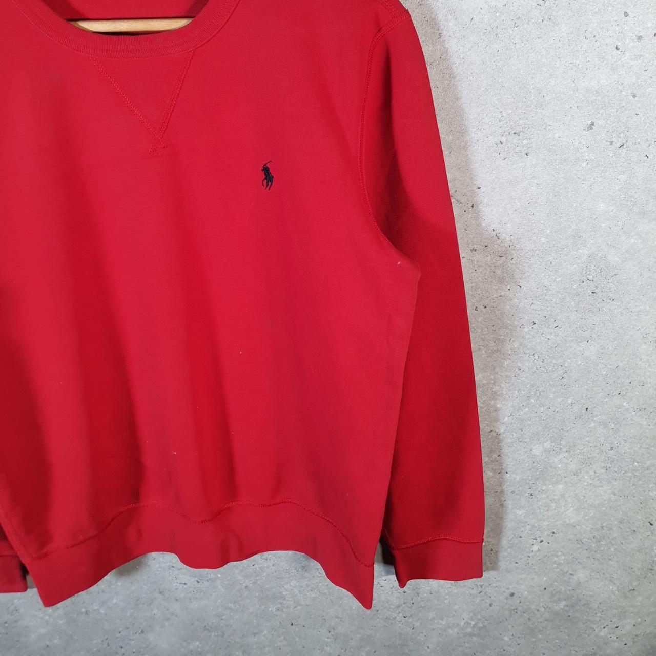 Vintage Ralph Lauren Polo Sweatshirt Men’s Small Red Cotton Pullover Pony