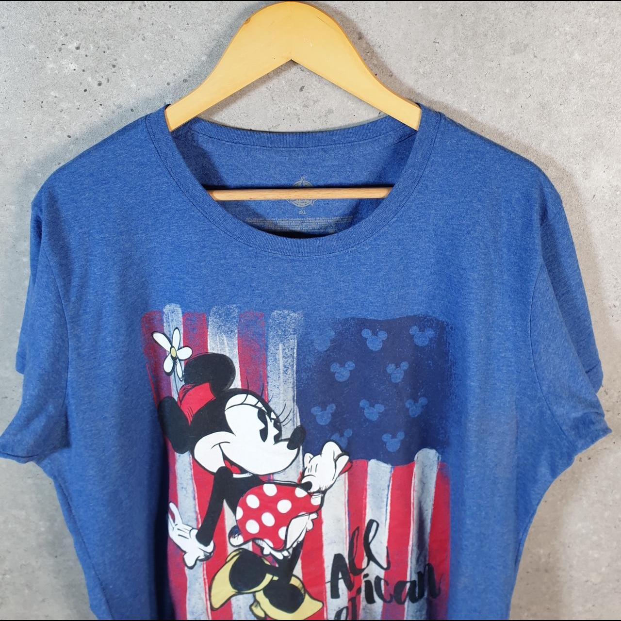 Vintage Disney Land Mickey Mouse T Shirt Womens  2XL Blue Graphic Cartoon C9780