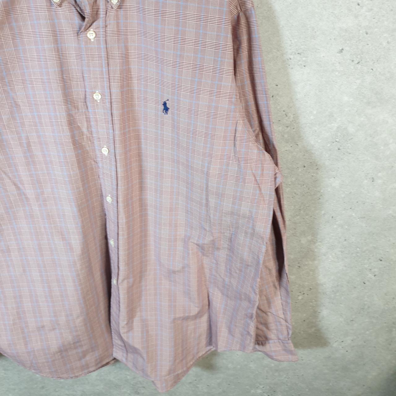 Vintage Ralph Lauren Button Down Shirt Men’s XL Pink Checkered Classic Fit Pony Cotton