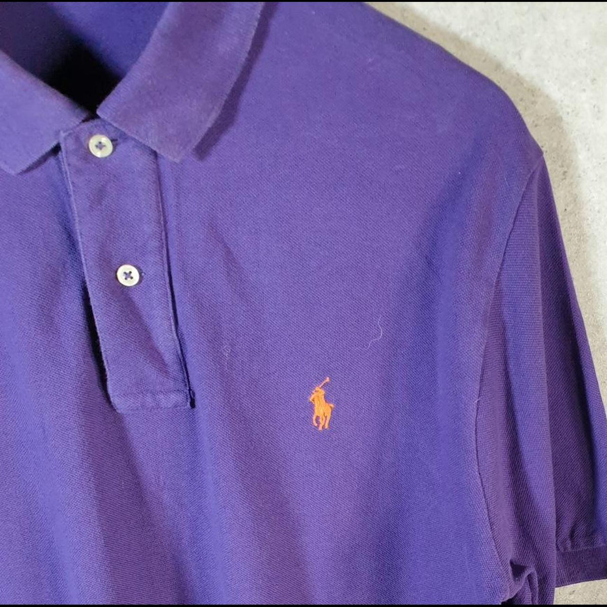 Vintage Ralph Lauren Polo Shirt Men’s Large Purple Cotton Embroidered Pony