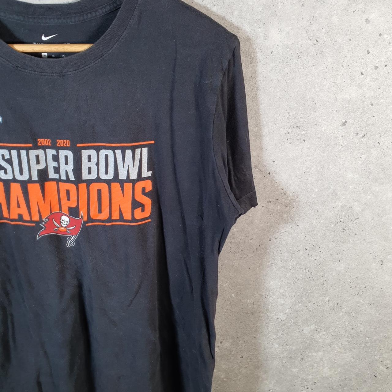 Vintage Nike 2020 Super Bowl Tamp Bay Buccaneers T Shirt Men’s Medium Black Swoosh Athletic