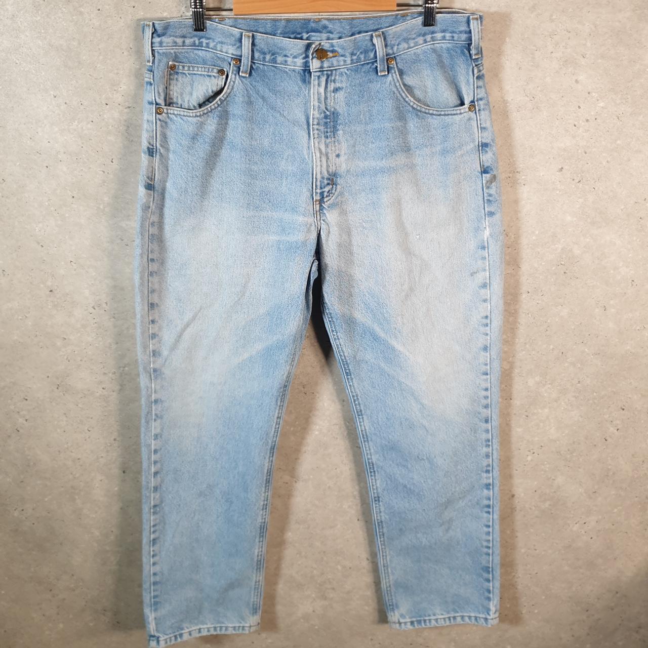 Vintage Carhartt Workwear Carpenter Jeans Mens W38 L30 Blue Denim Traditional Fit USA
