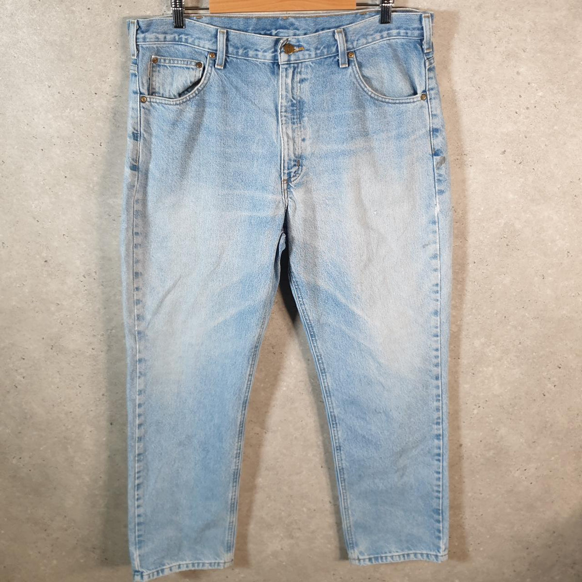 Vintage Carhartt Workwear Carpenter Jeans Mens W38 L30 Blue Denim Traditional Fit USA
