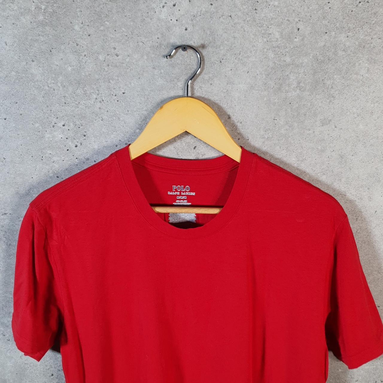 Vintage Ralph Lauren Polo T Shirt Men’s Medium Red Embroidered Pony 4D Flex Fit C9140