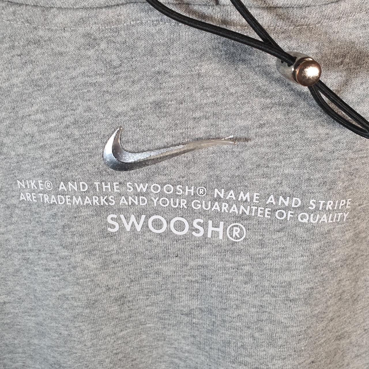 Vintage Nike Pockets Hoodie Womens Medium Grey Swoosh Y2K Pullover Logo