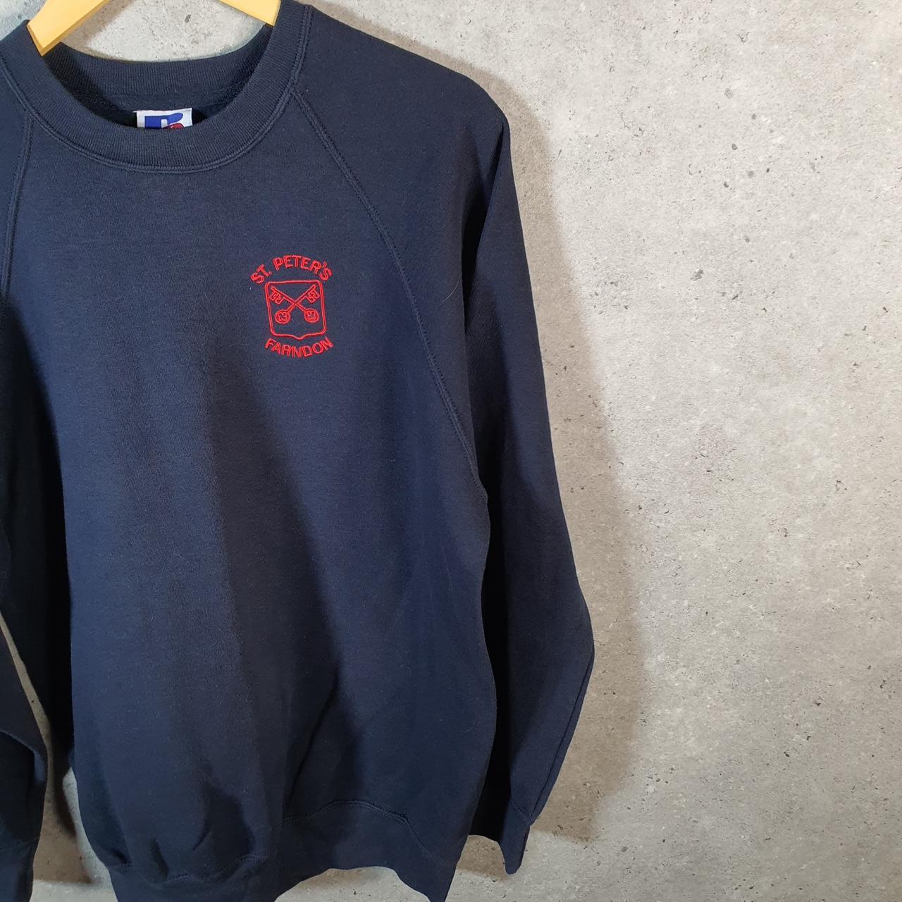 Vintage Russell Athletic St Peter’s Farndon USA Sweatshirt Men’s Medium Black Pullover