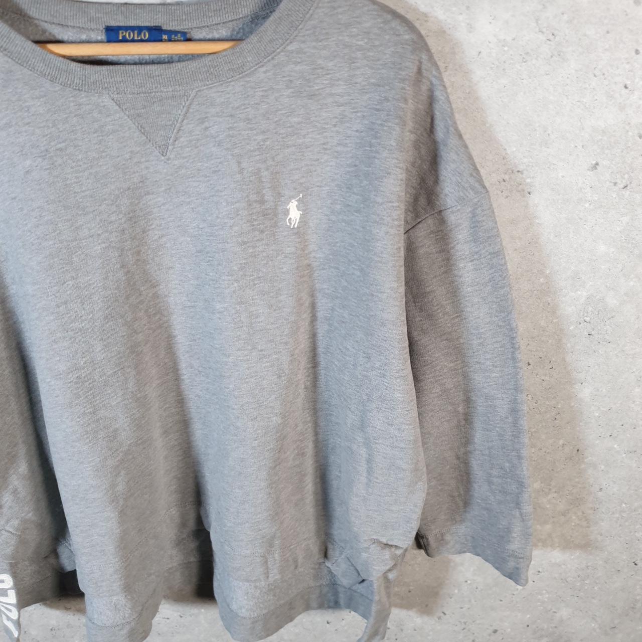 Vintage Ralph Lauren Polo Sweatshirt Womens XL Grey Cotton Pullover Pony