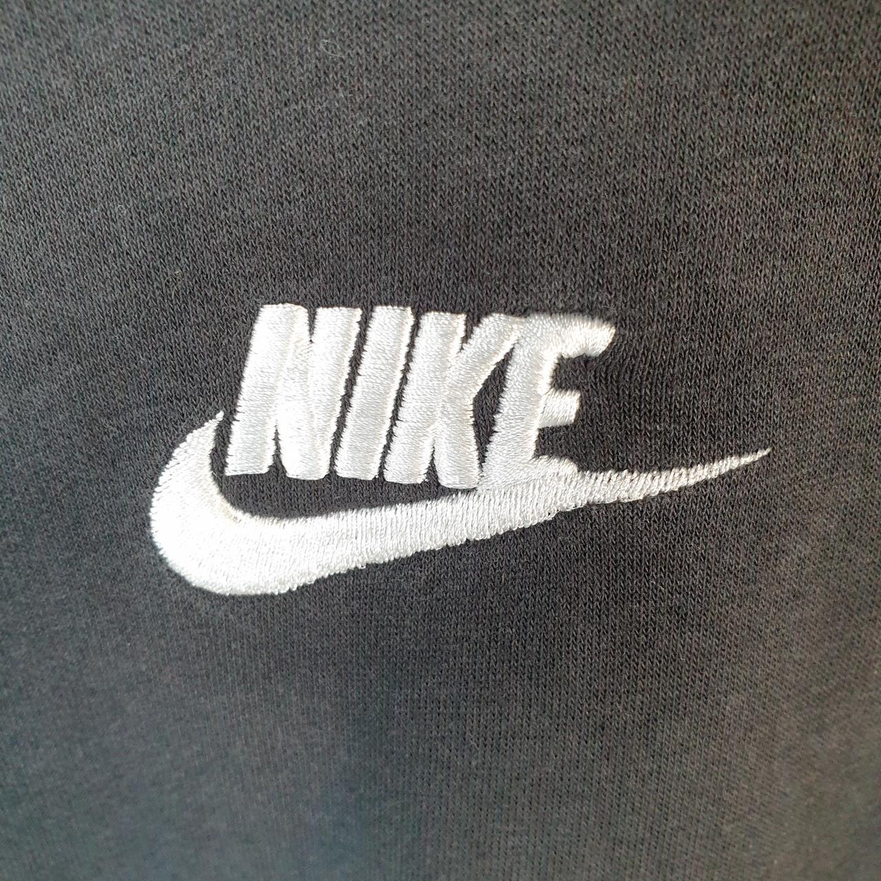 Vintage Nike Club Hoodie Womens Medium Black Centre Swoosh Y2K Pullover Logo