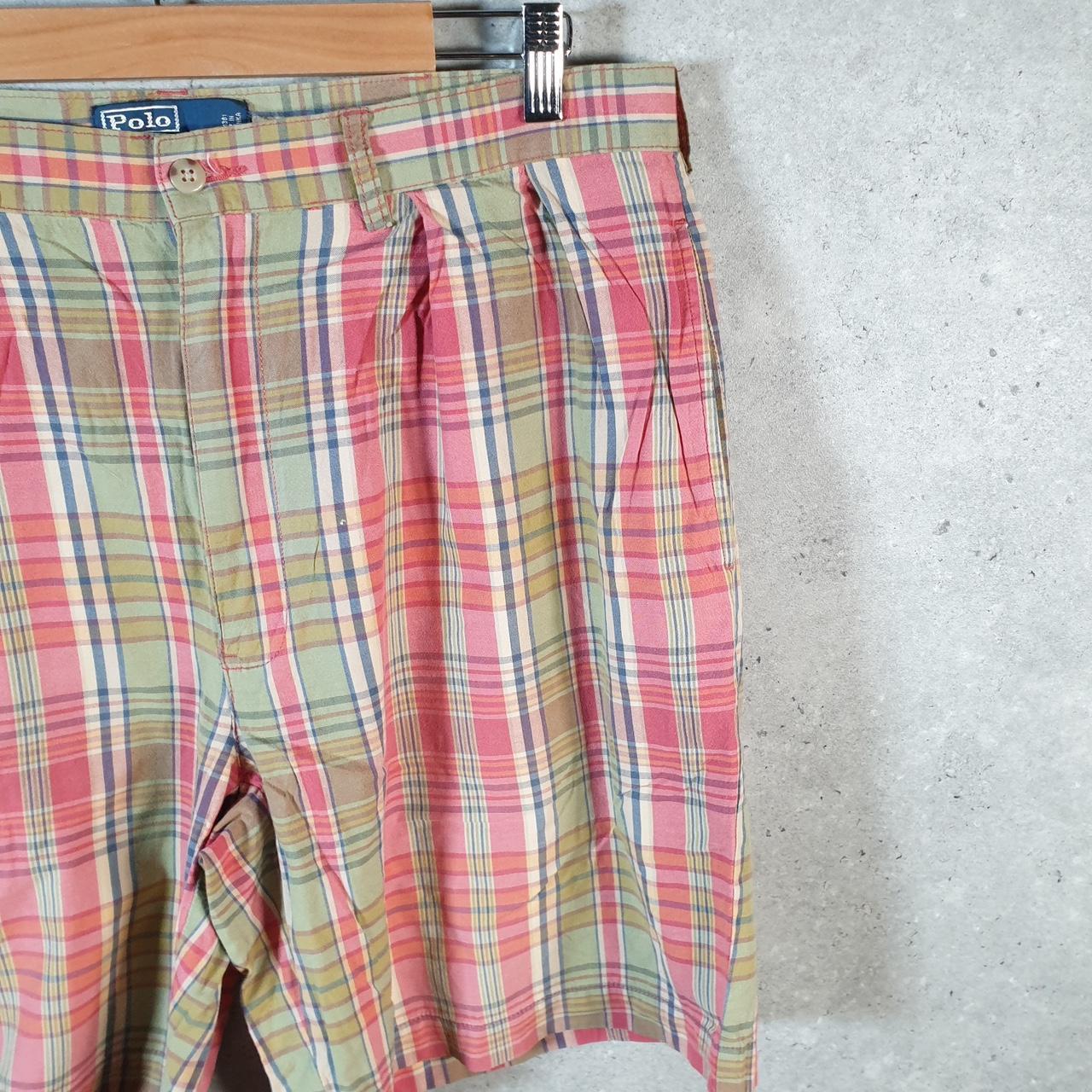 Vintage Ralph Lauren Polo Shorts Jorts Chino Cargo Men’s W35 Checkered Baggy Cotton A4340