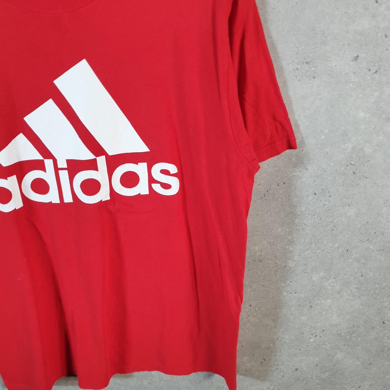 Vintage Adidas Go To Tee T Shirt Men’s Large Graphic Red Three Stripes Logo Athletic