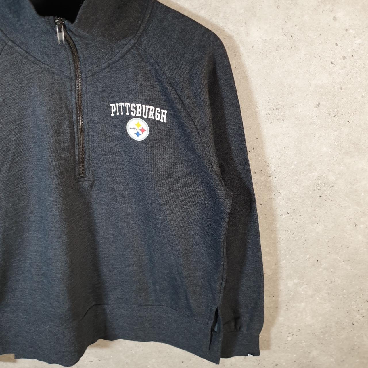 Vintage NFL Pittsburgh Steelers Sweatshirt 1/4 Zip Womens S Grey USA Pro Sport