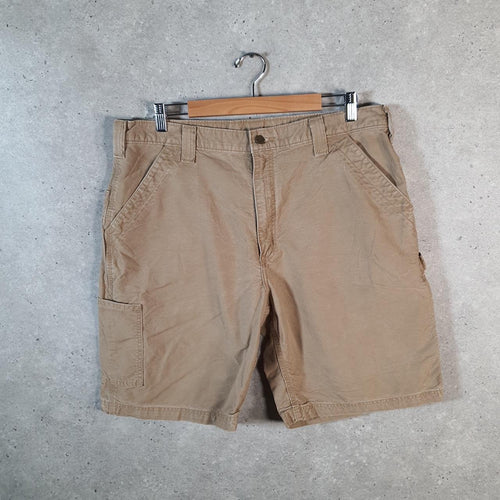 Vintage Carhartt Baggy Carpenter Shorts Jorts Cargo Men’s W38 Brown Relaxed Fit Workwear A4706