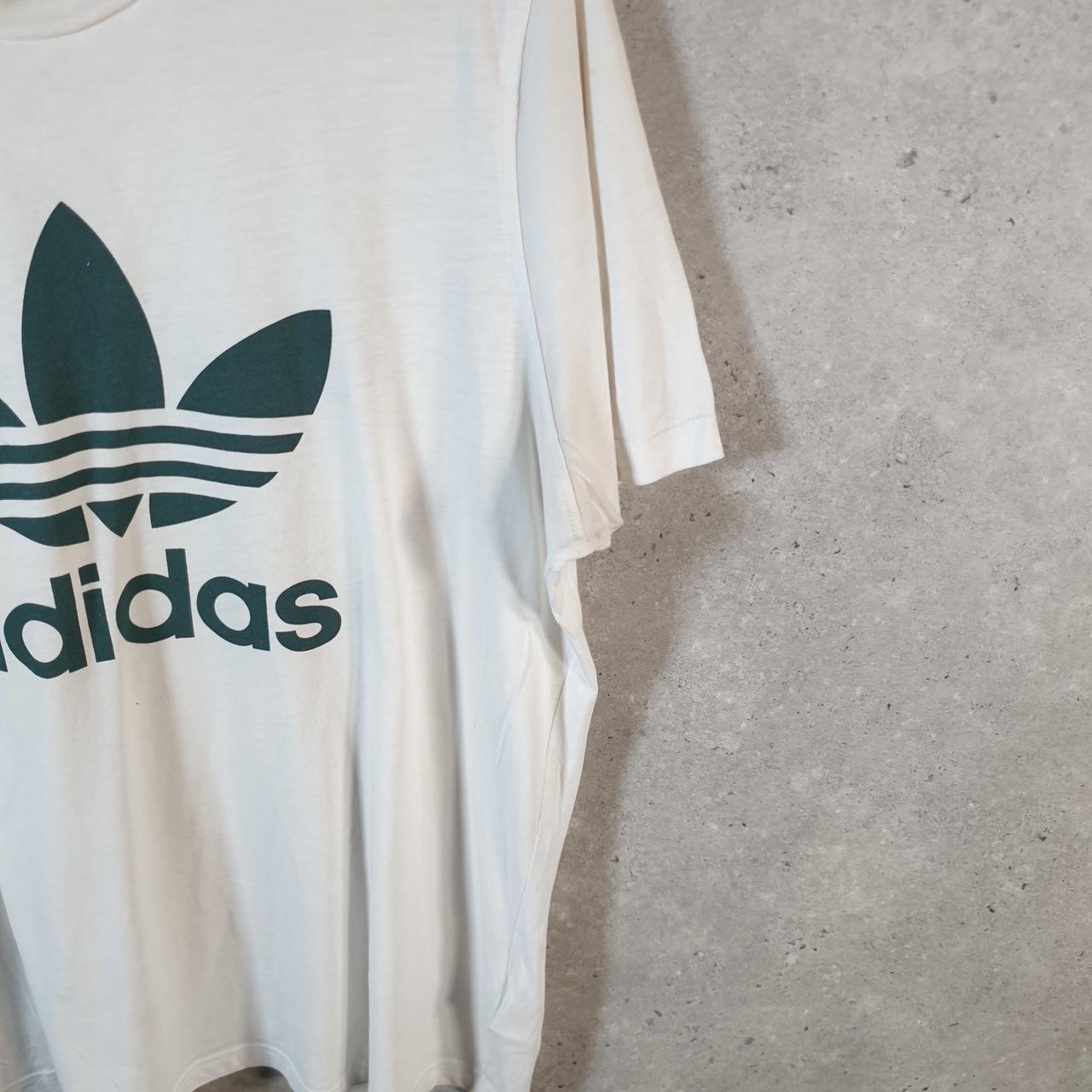 Vintage Adidas Spellout Trefoil Retro T Shirt Mens Large White Logo Athletic