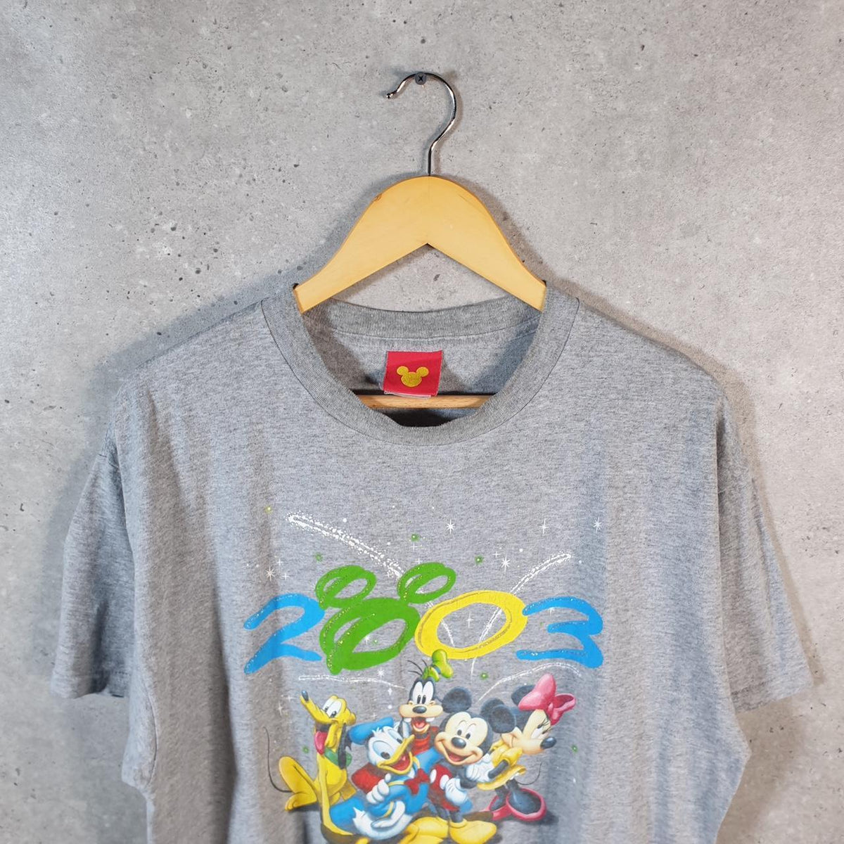 Vintage Disney 2003 Florida Mickey Mouse T Shirt Men’s  Medium Grey Graphic Cartoon C9900