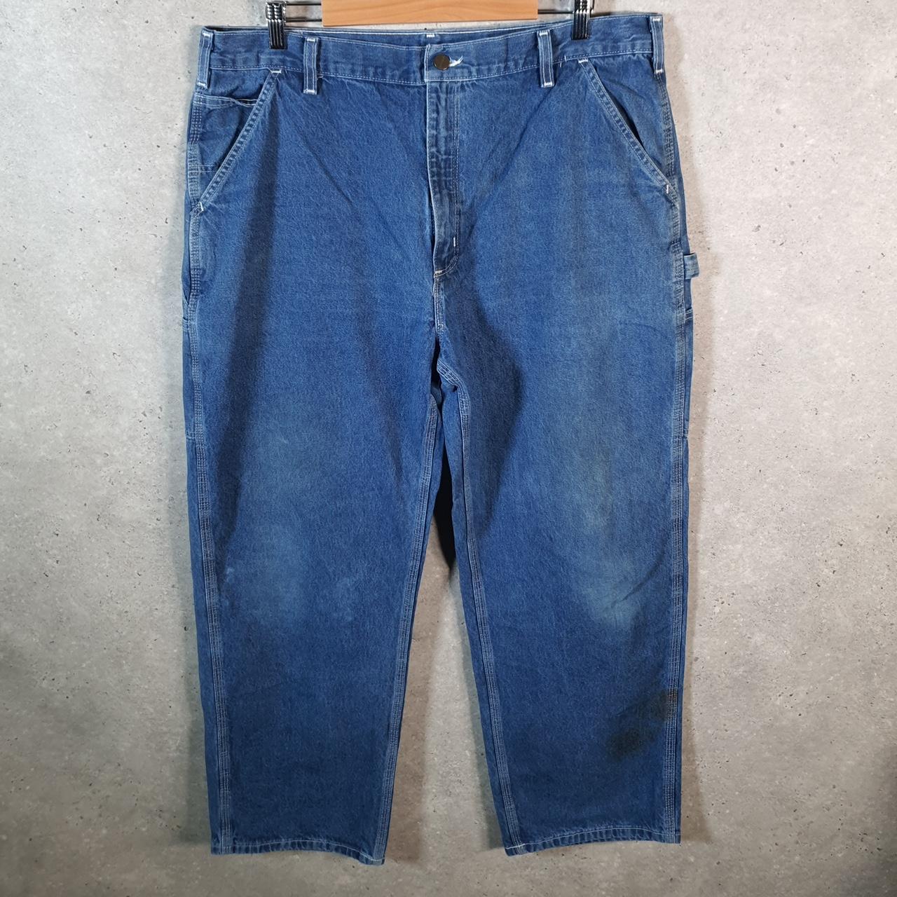 Vintage Carhartt FR Workwear Carpenter Jeans Mens W40 L30 Blue Denim Dungaree Fit USA