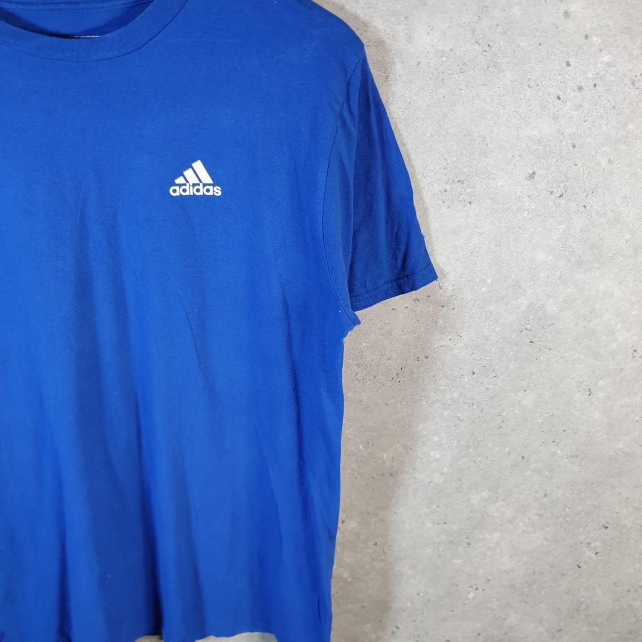 Vintage Adidas Go To Tee T Shirt Men’s Medium Blue Three Stripes Logo Athletic