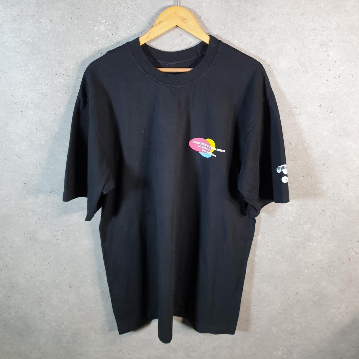 Vintage Yongsan Kimchi 15th Seoul 90s USA Graphic Single Stitch T Shirt Men’s Large Black Big Fish Vintage